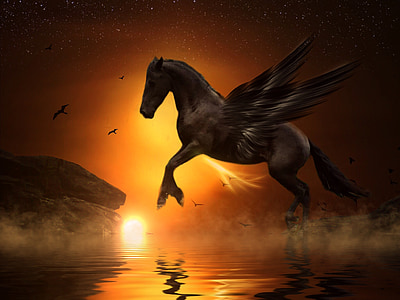 black horse painting thumbnail