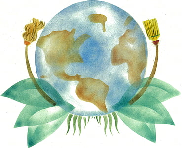 round blue ball with green leaf illustration thumbnail
