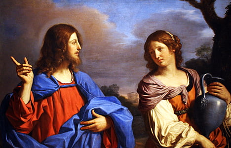 woman carrying jar and man wearing red top painting thumbnail