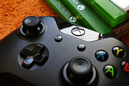 black Xbox game controller thumbnail