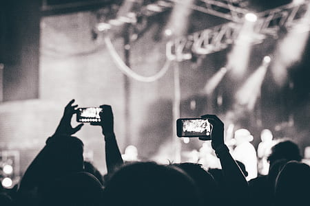 grayscale photograph of concert thumbnail