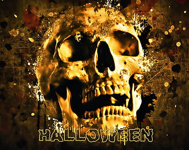 human's skull with halloween text overlay thumbnail