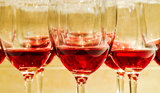 clear wine glasses with red wine thumbnail