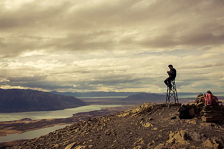 Overlooking at the landscape of hills and rivers thumbnail