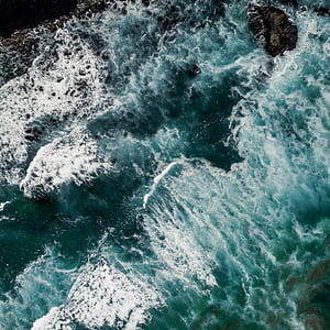 crashing waves taken at aerial photo thumbnail