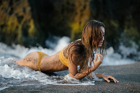 woman in yellow bikini thumbnail