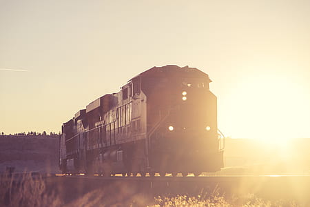 black train in sunset thumbnail