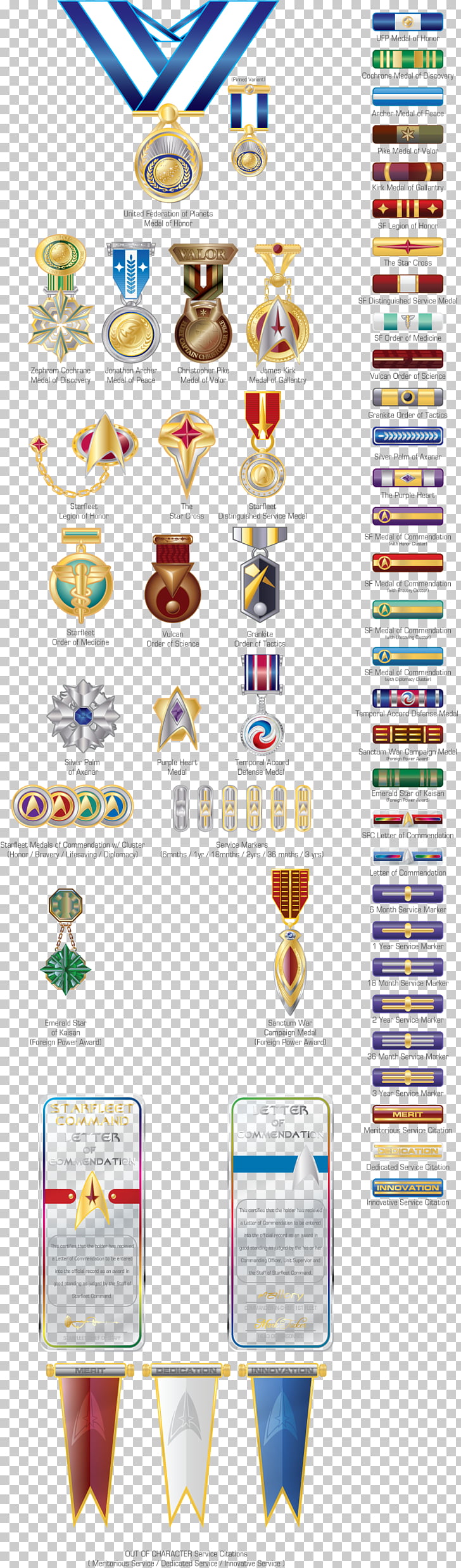 Medal Military Awards And Decorations Starfleet Paper Honor List