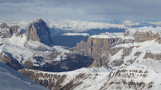aerial photo of mountain filled with snow thumbnail