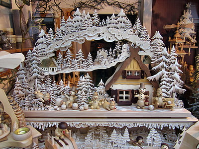 white and brown christmas figurine decor thumbnail