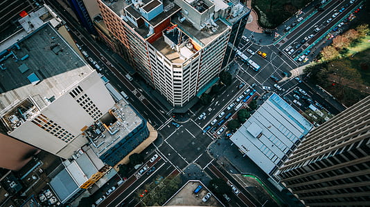 birds eye view photography of high rise buildings thumbnail