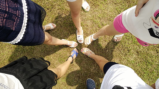 five women wearing sandals thumbnail