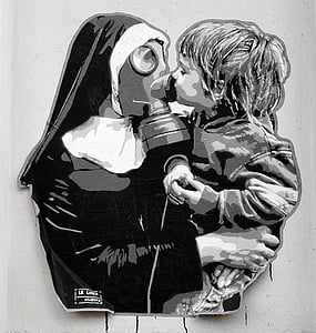 boy kissing nun sticker thumbnail