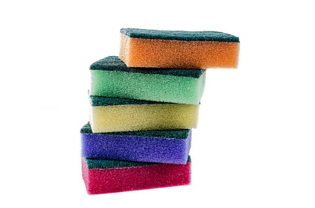 five assorted-color sponges thumbnail