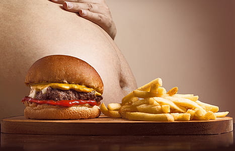 burger patty with cheese and fries platter thumbnail
