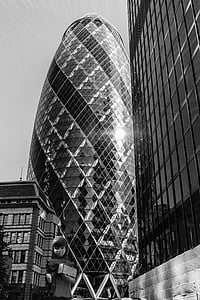 grayscale photography of curtain wall building thumbnail