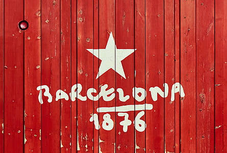 red and white Barcelona 1876 signage thumbnail