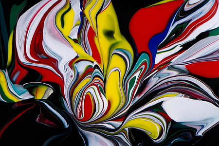 yellow and multicolored paint abstract painting thumbnail