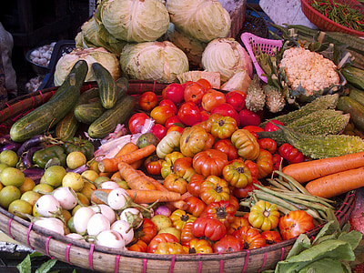 assorted-variety of vegetables on winnowing basket thumbnail