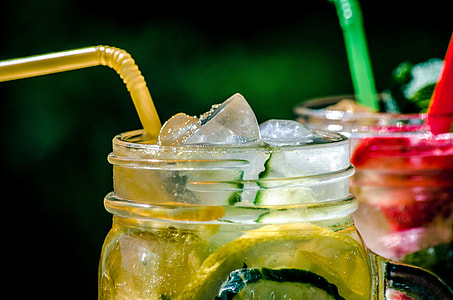 glass jar mug filled with lemon juice thumbnail