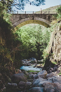 woman walking on bridge at daytime thumbnail