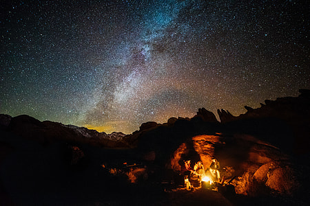 campfire during night time thumbnail