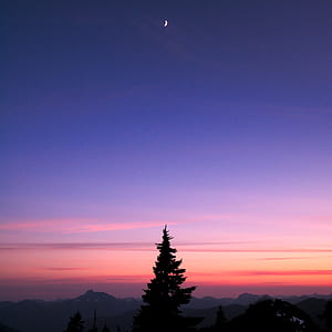 crescent moon during dusk thumbnail