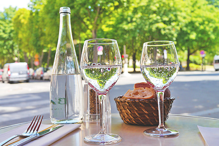 two clear wine glasses thumbnail