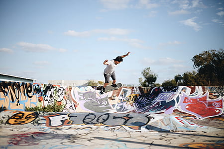 man on skateboard at skate track thumbnail