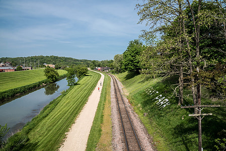 Landscape of River and Train Tracks thumbnail