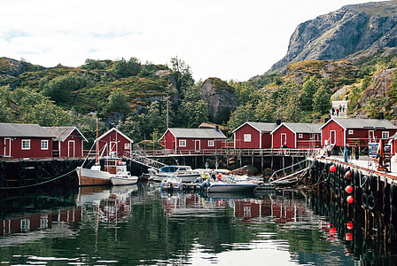 Rorbu fishing huts in Nusfjord, Lofoten thumbnail