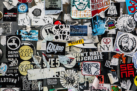 Stickers captured on a wall in Brooklyn, New York City thumbnail
