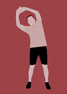 Man stretching in workout gear - illustration. thumbnail