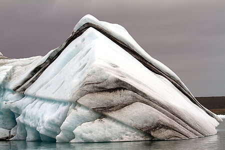 white and brown ice form surrounded by water at daytime thumbnail