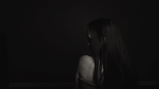 woman, female, black and white, misunderstood, fear, alone thumbnail