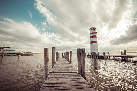 Pier with a Lighthouse: Vintage Edit thumbnail