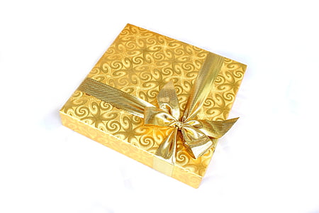 square brown floral gift box with bow accent thumbnail