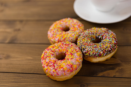 Fresh donuts and coffee cup thumbnail