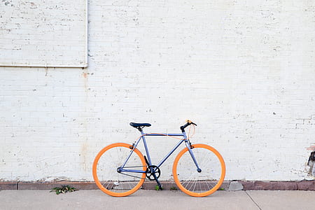 blue and orange city bicycle thumbnail
