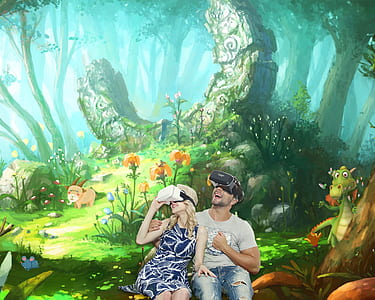 man and woman wearing VR goggles thumbnail