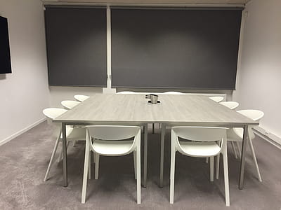 Square Beige Wooden Table With Chairs thumbnail