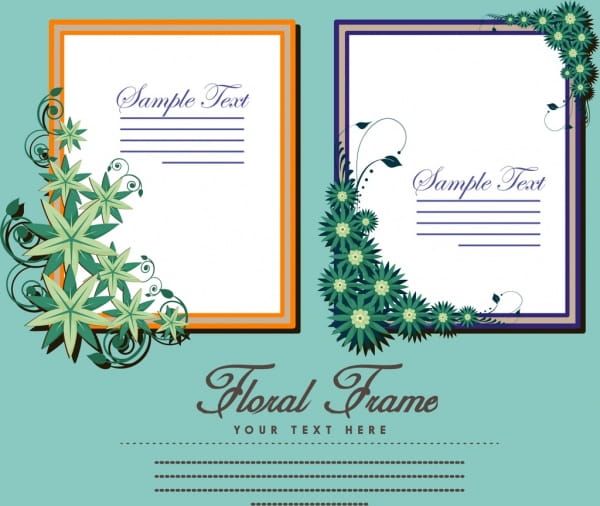 Banner Design Floral Frames Isolation Classical Colored Style Eps