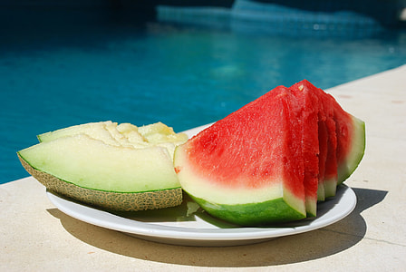water melon on white plate thumbnail