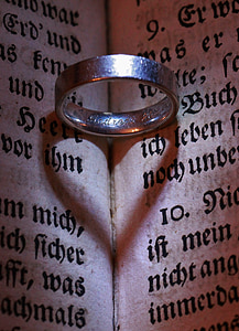 silver-colored ring on book thumbnail
