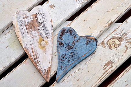 blue and white wooden heart frames thumbnail