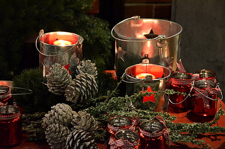candles in silver buckets thumbnail