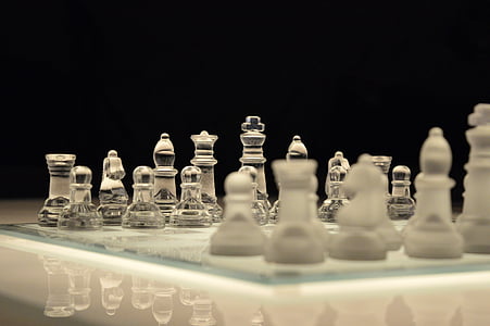clear glass chess board and piece thumbnail