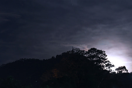 silhouette of trees on hill thumbnail
