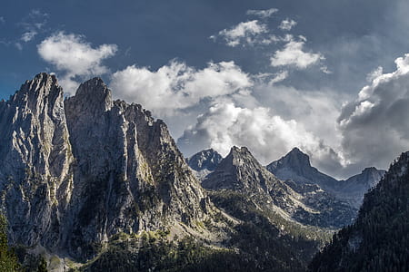 rock mountain under gray clouds thumbnail