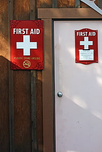 First Aid signage on door thumbnail
